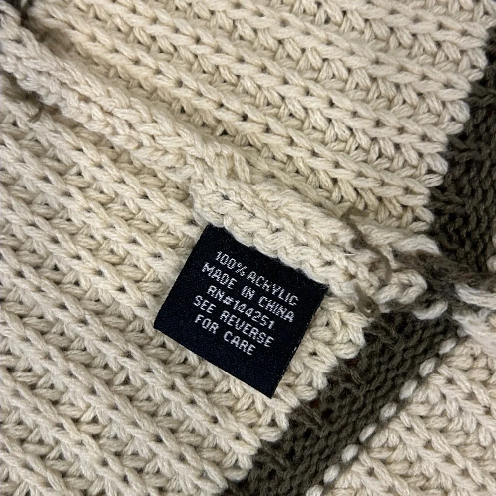 Moon and Madison size small long cardigan in cream and army green striped